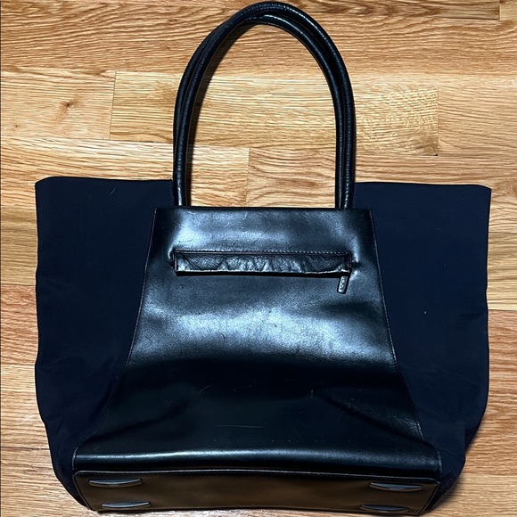 Tumi Black Leather & Nylon Tote - Picture 5 of 9